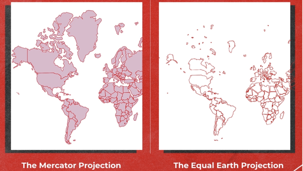 AU is urging a departure from the Mercator Map projection and instead embrace the equal earth that shows the true size of Africa. Credit | NTV Kenya